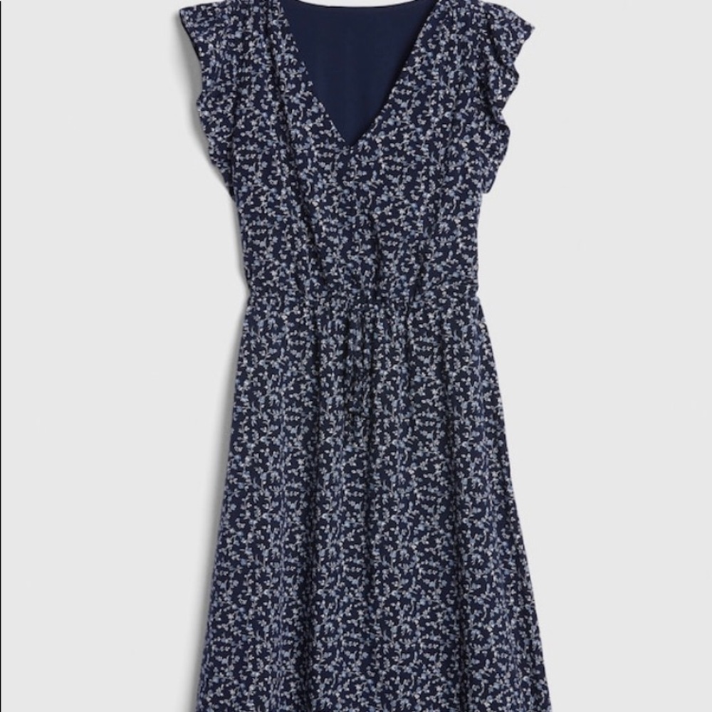 Vintage GAP Floral Ruffle Sleeve Midi Dress - Picture 3 of 5